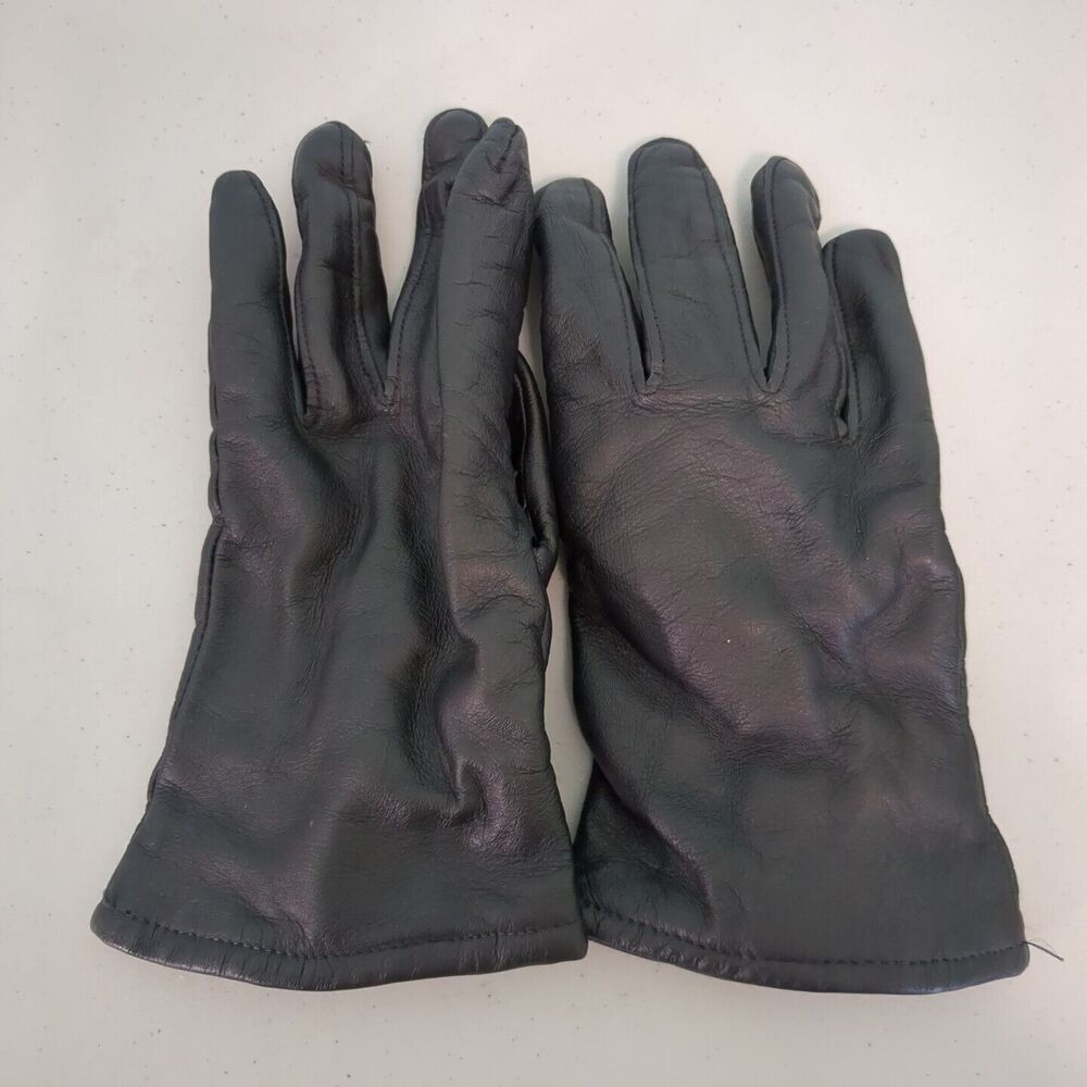 Samco Leather Gloves Mens Black Polyester Wool Blend Lined Cold Weather 9